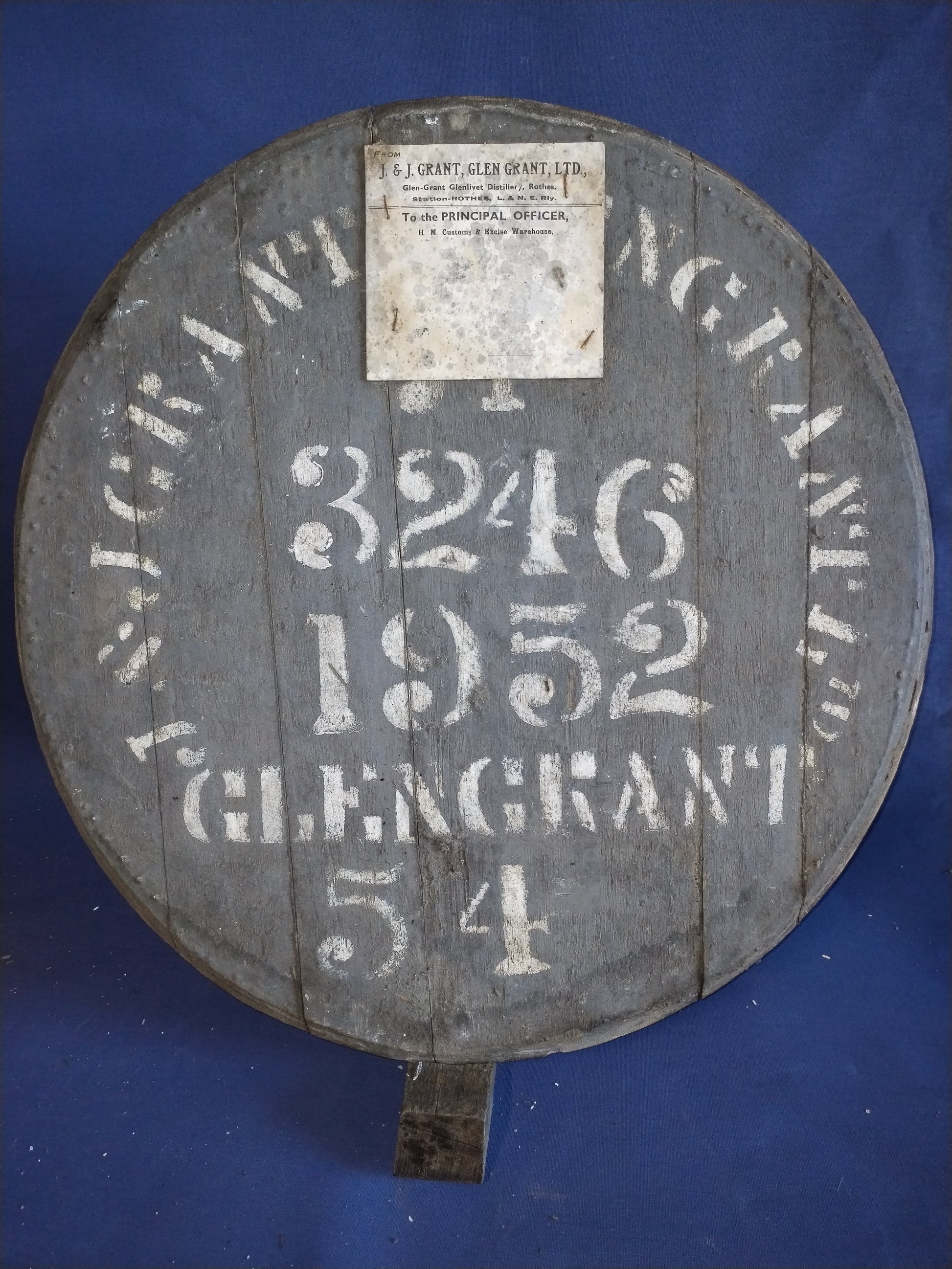 Fassdeckel Glen Grant 1952